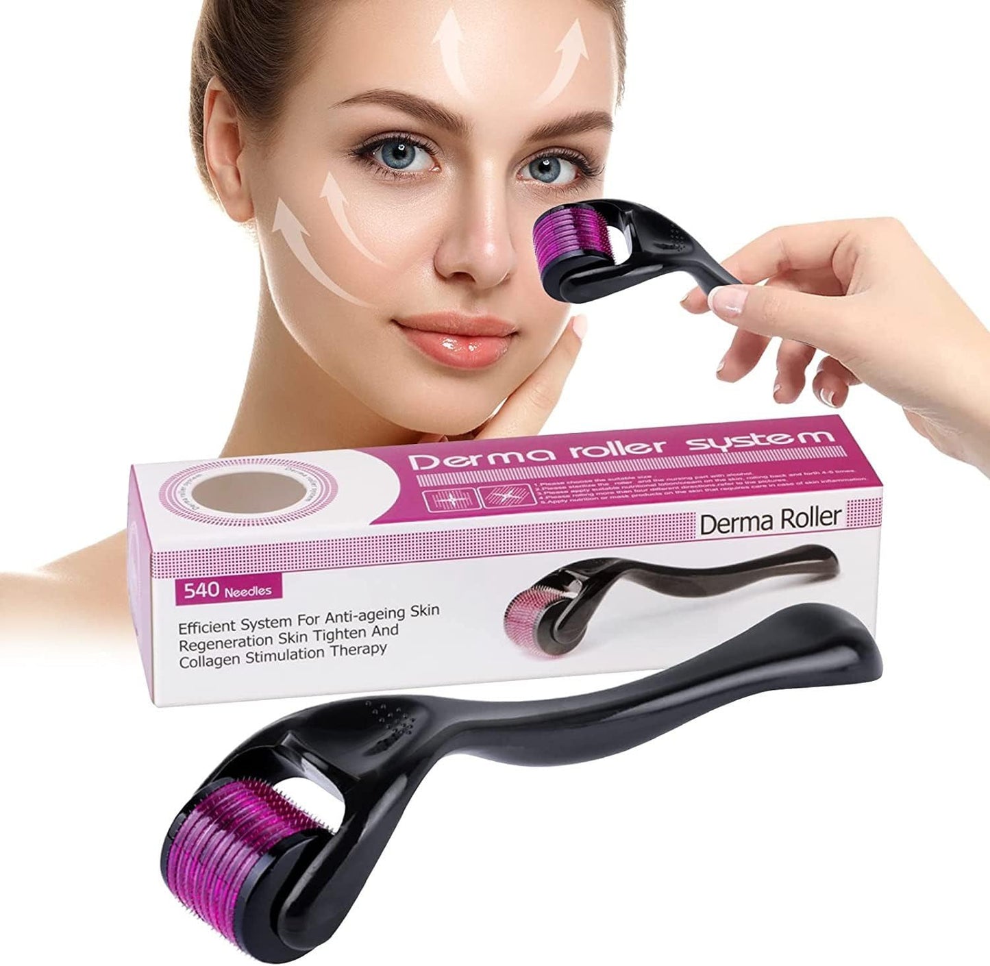 Derma Roller For Hair Growth 0.5 mm with 540 Stainless Steel Needles