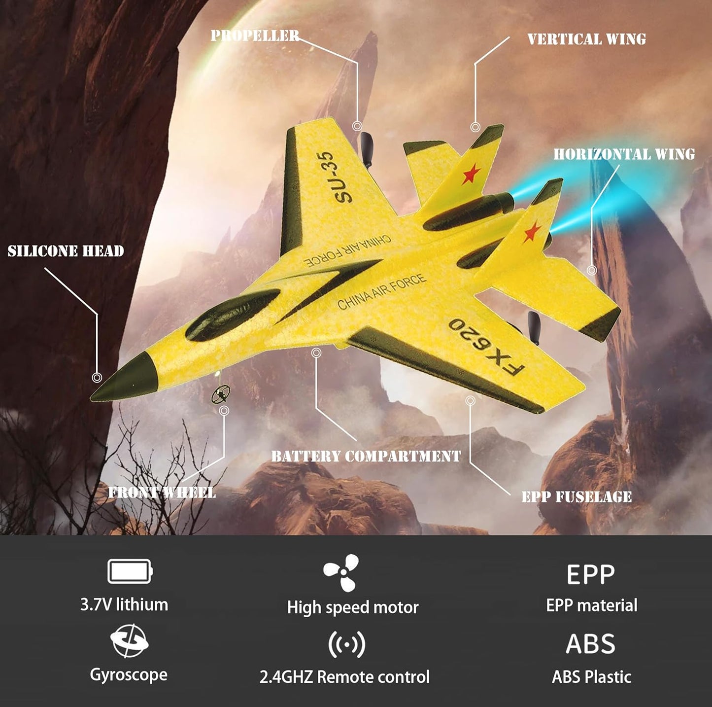 Su-35 Rc Plane, 2Ch Remote Control Airplane